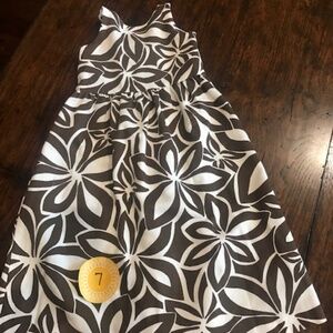 #7 - Kelly's Kids Brown/White Halter Dress - Size 7/8